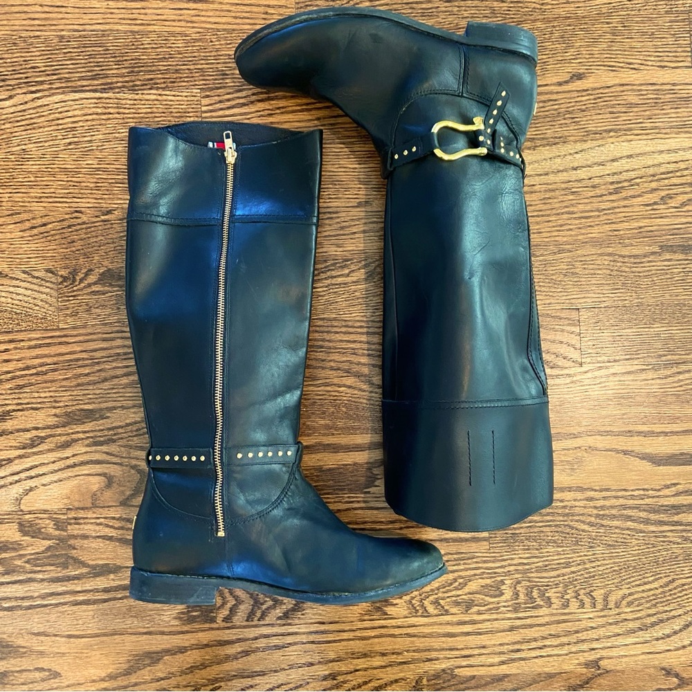 Sperry Top Sider Women Black Leather Riding Boot 9.5